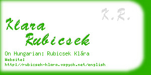 klara rubicsek business card